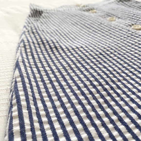 CLUB MONACO VALENCIA WHITE BLUE NAUTICAL STRIPED SEERSUCKER HIGH WAIST SKIRT - 0 - Picture 8 of 10